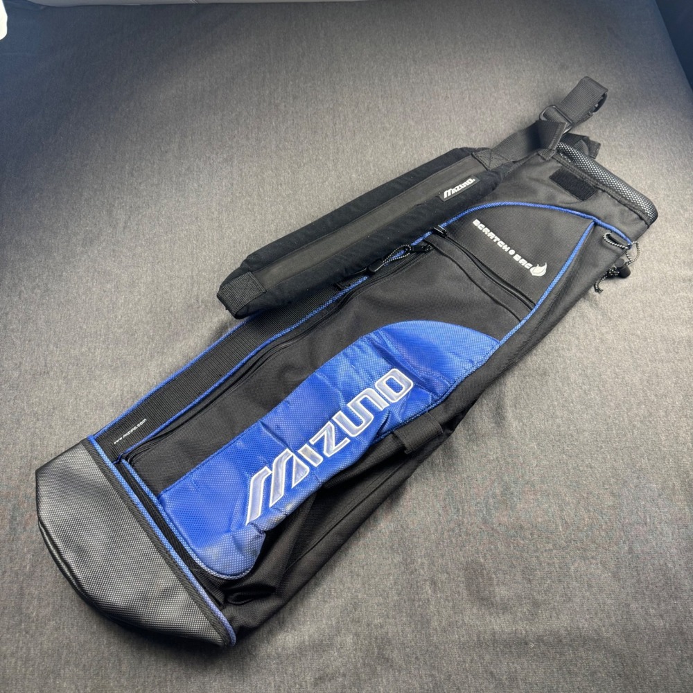 Mizuno Scratch‎ Sac Golf Carry Bag Black Blue Lightweight Sunday Bag